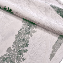 Classic Area Rug - Machine Made Rug With White Green Bamboo Acrylic Yarn, 11 mm Pile Height