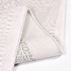 Classic Area Rug - Machine Made Rug With White Green Bamboo Acrylic Yarn, 11 mm Pile Height