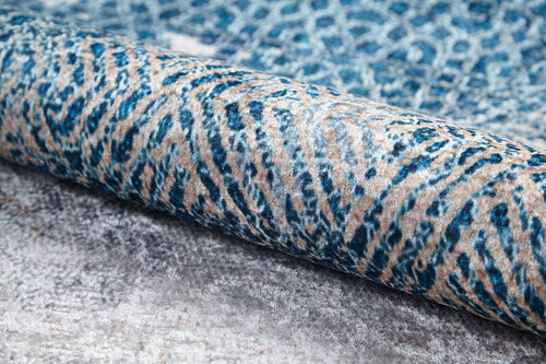 Amravati Blue Frame Digital Print Area Rug