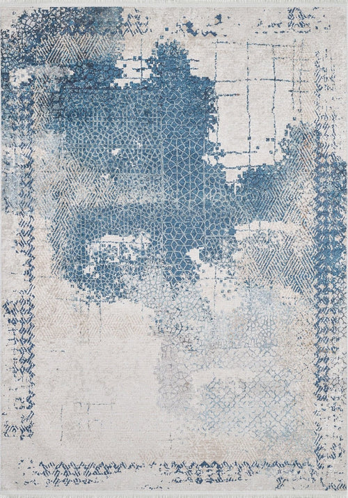 Amravati Blue Frame Digital Print Area Rug