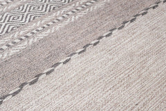 Beige Geometric Area Rug – Cotton Chenille Digital Print Carpet for Living Room