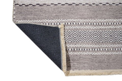 Beige Geometric Area Rug – Cotton Chenille Digital Print Carpet for Living Room