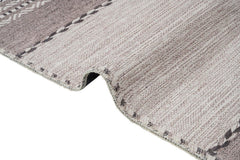 Beige Geometric Area Rug – Cotton Chenille Digital Print Carpet for Living Room