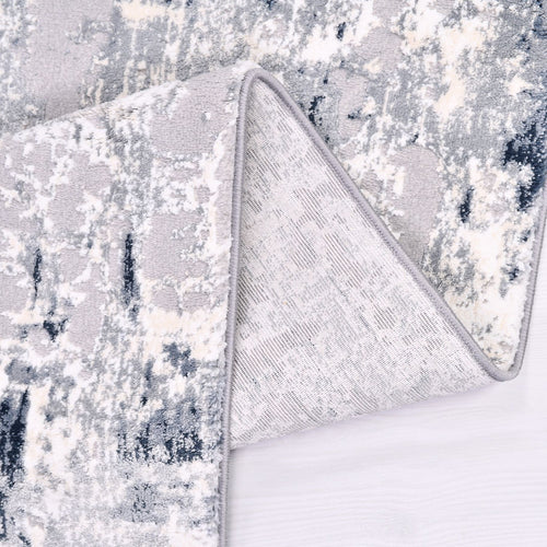 Modern Area Rug – Grey Blue Machine Made Rug | Anti Slip, Washable Non Slip