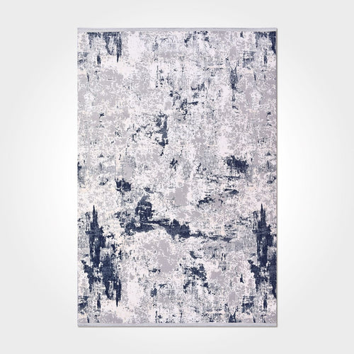 Modern Area Rug – Grey Blue Machine Made Rug | Anti Slip, Washable Non Slip
