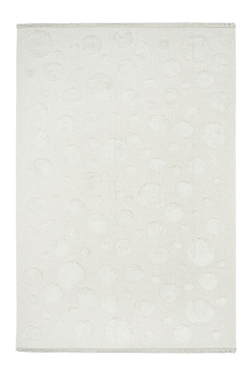 Machine Made Area Rug – Cream Geometric Cotton Yarn Rug for Living Room