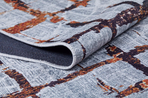 Modern Area Rug - Grey Digital Print Rug | Non Slip, Antibacterial Carpet