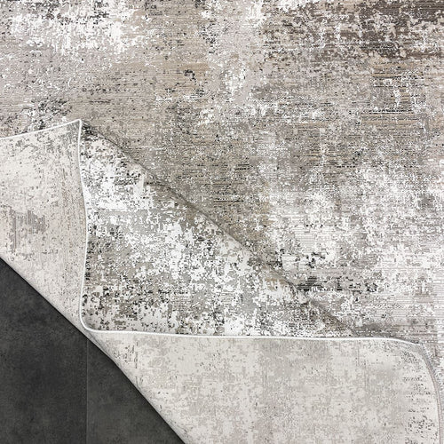 Viscose Area Rug - Modern Beige Machine Made Rug with 7mm Pile Height