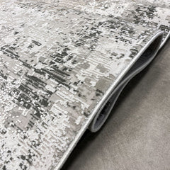 Viscose Area Rug - Modern Beige Machine Made Rug with 7mm Pile Height