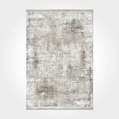 Viscose Area Rug - Modern Beige Machine Made Rug with 7mm Pile Height