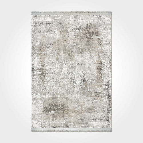 Viscose Area Rug - Modern Beige Machine Made Rug with 7mm Pile Height