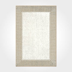 Anastasie Cream Frame Chenille and Cotton Digital Print Area Rug