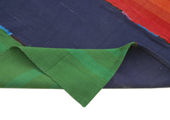 Anatolian Kilim White Striped Cotton Wool Handmade Area Rug 5'7'' x 10'4''