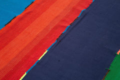 Anatolian Kilim White Striped Cotton Wool Handmade Area Rug 5'9'' x 10'2''