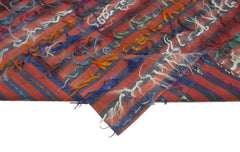 Anatolian Kilim White Striped Cotton Wool Handmade Area Rug 6'0'' x 8'7''