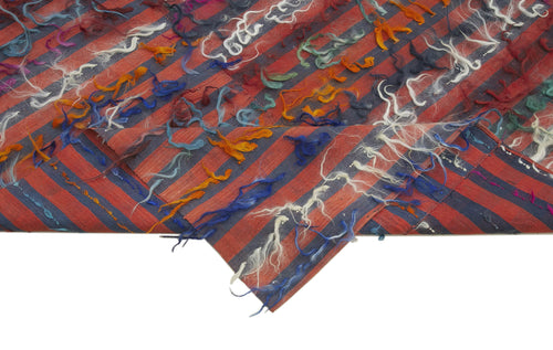 Anatolian Kilim White Striped Cotton Wool Handmade Area Rug 6'0'' x 8'7''