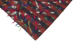 Anatolian Kilim Red Striped Cotton Wool Handmade Area Rug 5'8'' x 9'7''