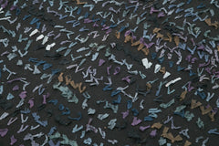 Anatolian Kilim Blue Striped Cotton Wool Handmade Area Rug 5'2'' x 6'11''