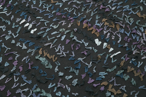 Anatolian Kilim Blue Striped Cotton Wool Handmade Area Rug 5'2'' x 6'11''