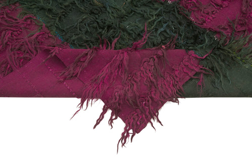 Anatolian Kilim Purple Striped Cotton Wool Handmade Area Rug 3'10'' x 6'11''