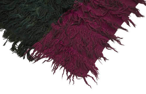 Anatolian Kilim Purple Striped Cotton Wool Handmade Area Rug 3'10'' x 6'11''