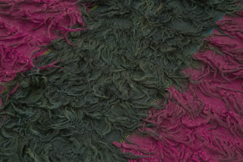 Anatolian Kilim Purple Striped Cotton Wool Handmade Area Rug 3'10'' x 6'11''