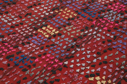 Anatolian Kilim Purple Striped Cotton Wool Handmade Area Rug 5'10'' x 8'0''