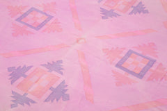 Anatolian Kilim Pink Striped Cotton Wool Handmade Area Rug 5'10'' x 9'1''