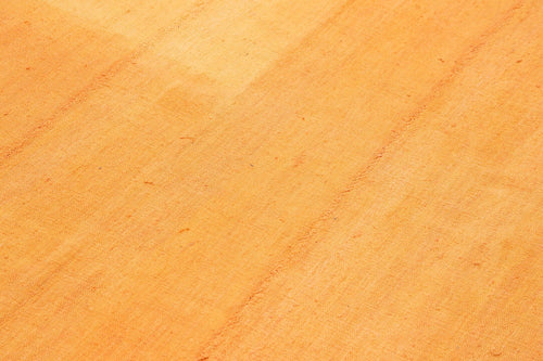 Anatolian Kilim Yellow Striped Cotton Wool Handmade Area Rug 7'0'' x 10'11''