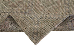 Anatolian Runner Beige Striped Cotton Wool Handmade Area Rug 2'6'' x 9'8''