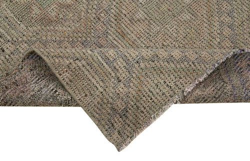 Anatolian Runner Beige Striped Cotton Wool Handmade Area Rug 2'6'' x 9'8''