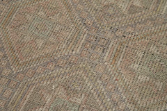 Anatolian Runner Beige Striped Cotton Wool Handmade Area Rug 2'6'' x 9'8''