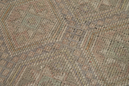 Anatolian Runner Beige Striped Cotton Wool Handmade Area Rug 2'6'' x 9'8''