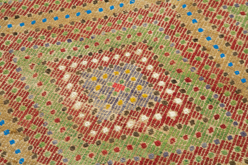 Anatolian Runner White Striped Cotton Wool Handmade Area Rug 3'8'' x 8'1''