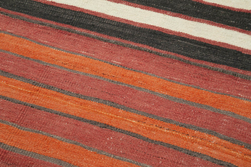 Anatolian Runner White Striped Cotton Wool Handmade Area Rug 2'8'' x 9'4''