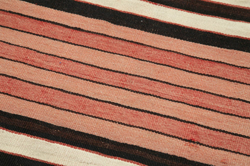 Anatolian Runner White Striped Cotton Wool Handmade Area Rug 2'9'' x 9'11''