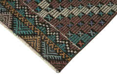 Anatolian Runner White Striped Cotton Wool Handmade Area Rug 2'9'' x 10'5''