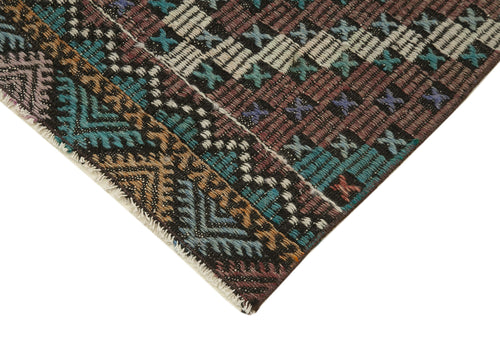 Anatolian Runner White Striped Cotton Wool Handmade Area Rug 2'9'' x 10'5''