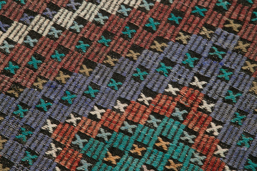 Anatolian Runner White Striped Cotton Wool Handmade Area Rug 2'9'' x 10'5''