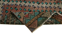 Anatolian Runner White Striped Cotton Wool Handmade Area Rug 2'9'' x 10'5''