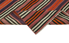 Anatolian Runner White Striped Cotton Wool Handmade Area Rug 2'9'' x 10'10''