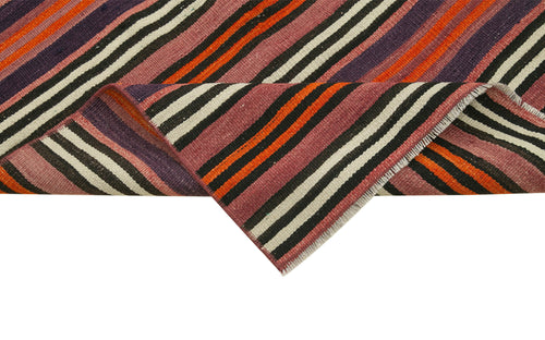 Anatolian Runner White Striped Cotton Wool Handmade Area Rug 2'9'' x 10'10''