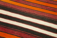 Anatolian Runner White Striped Cotton Wool Handmade Area Rug 2'9'' x 9'7''