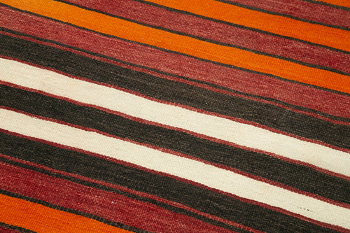 Anatolian Runner White Striped Cotton Wool Handmade Area Rug 2'9'' x 9'7''