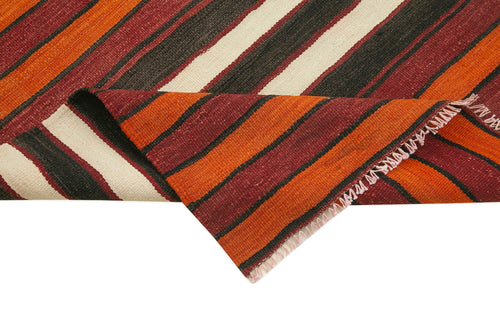 Anatolian Runner White Striped Cotton Wool Handmade Area Rug 2'9'' x 9'7''