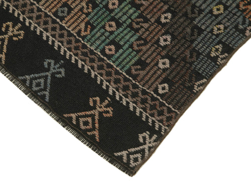 Anatolian Runner White Striped Cotton Wool Handmade Area Rug 2'10'' x 10'3''