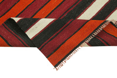 Anatolian Runner White Striped Cotton Wool Handmade Area Rug 2'10'' x 10'4''