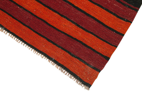 Anatolian Runner White Striped Cotton Wool Handmade Area Rug 2'10'' x 10'4''