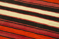 Anatolian Runner White Striped Cotton Wool Handmade Area Rug 2'11'' x 11'5''