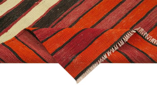 Anatolian Runner White Striped Cotton Wool Handmade Area Rug 2'11'' x 11'5''